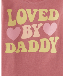 Childrens Place Rose Pink Loved By Daddy Graphic Tee